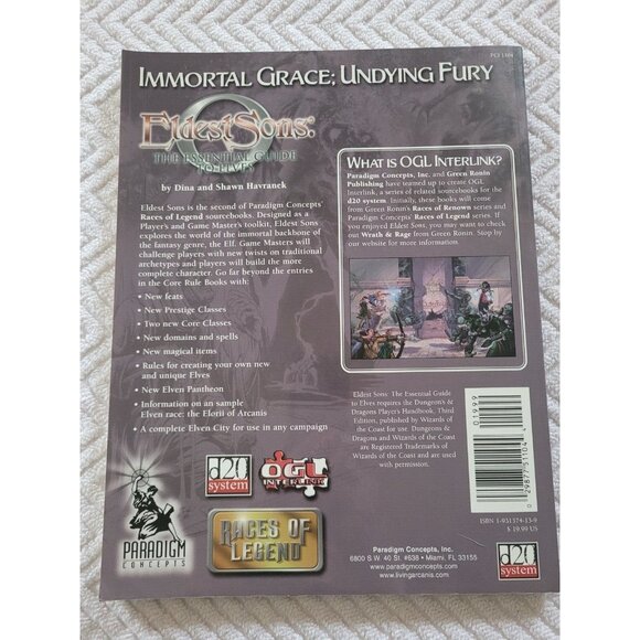 Eldest Sons: The Essential Guide to Elves PCI 1104 d20 Paradigm Concepts - Picture 2 of 5